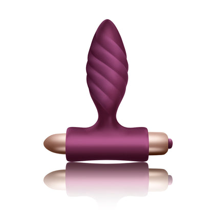 Rocks Off Purple Twisted Anal Plug with 10 Vibration Settings