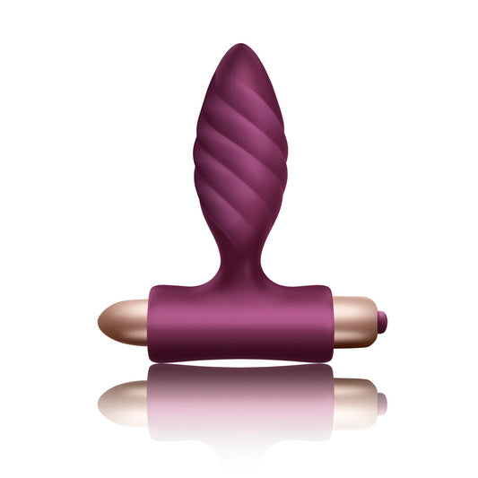 Rocks Off Purple Twisted Anal Plug with 10 Vibration Settings