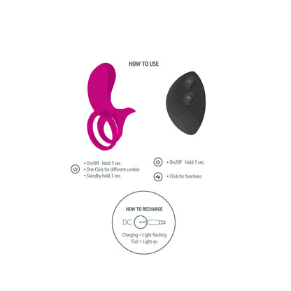 Xocoon Black Couples Sensation Enhancer Ring with Remote Control
