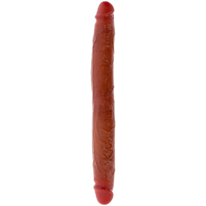 ToyJoy Flesh Brown Silicone Foreskin Double Dong 13.7 Inches