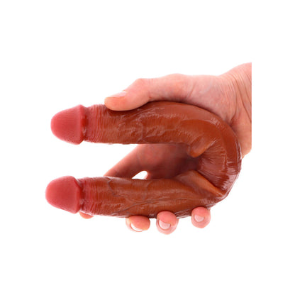 ToyJoy Flesh Brown Silicone Foreskin Double Dong 13.7 Inches