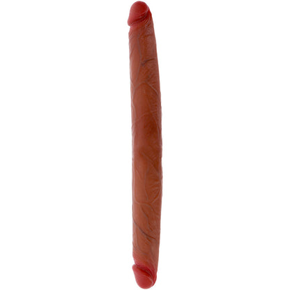 ToyJoy Flesh Brown Silicone Foreskin Double Dong 15.7 Inches