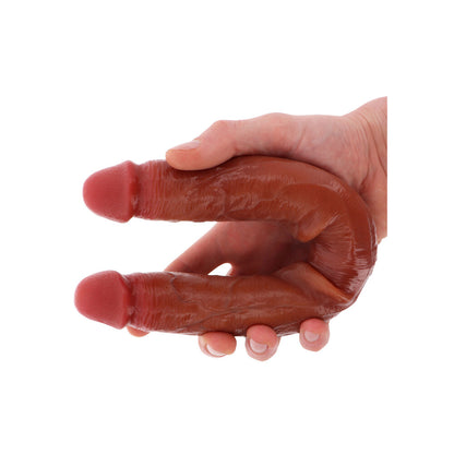 ToyJoy Flesh Brown Silicone Foreskin Double Dong 15.7 Inches