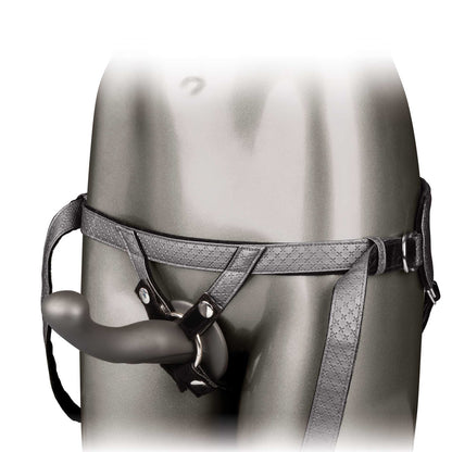 Royal Luxe Black Crotchless Strap-On Harness with Probe