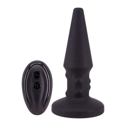 Silicone Power Beads Black Rimming Butt Plug with Remote Control