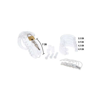 Hidden Desire Clear Extreme Chastity Cock Cage with Lock