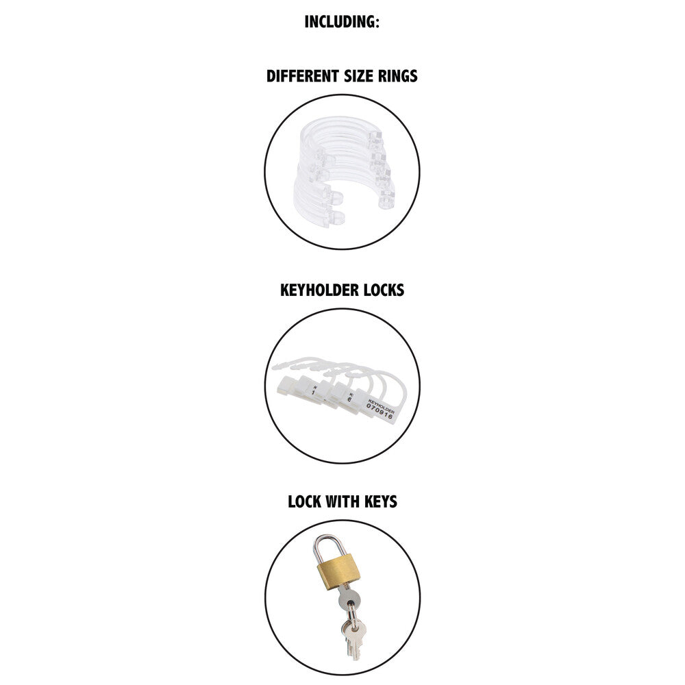 Hidden Desire Clear Extreme Chastity Cock Cage with Lock