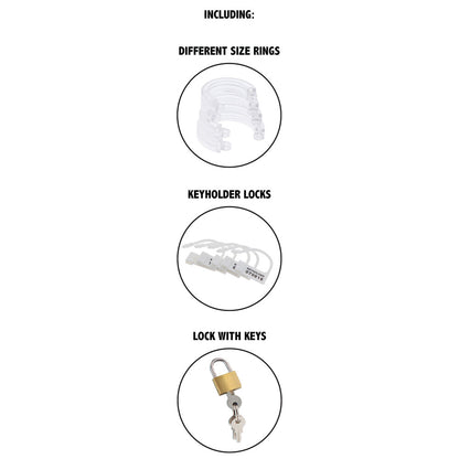 Hidden Desire Clear Extreme Chastity Cock Cage with Lock