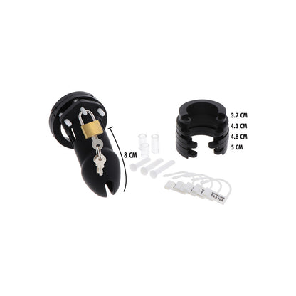 Hidden Desire Black Extreme Chastity Silicone Cock Cage