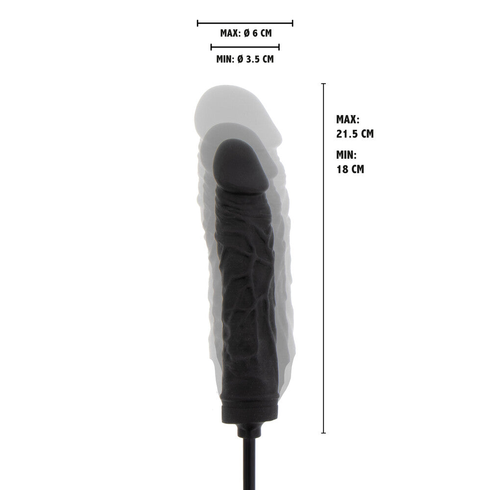 Hidden Desire Black Inflatable Dong with Extreme Expansion