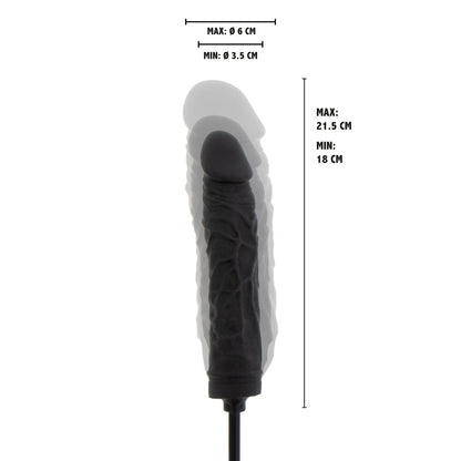 Hidden Desire Black Inflatable Dong with Extreme Expansion
