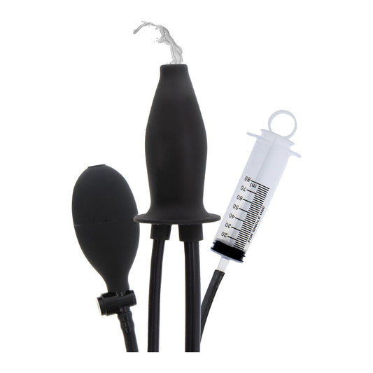 Hidden Desire Black Inflatable Lubricating Plug with Valve