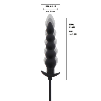 Hidden Desire Black Advanced Inflatable Ribbed Plug