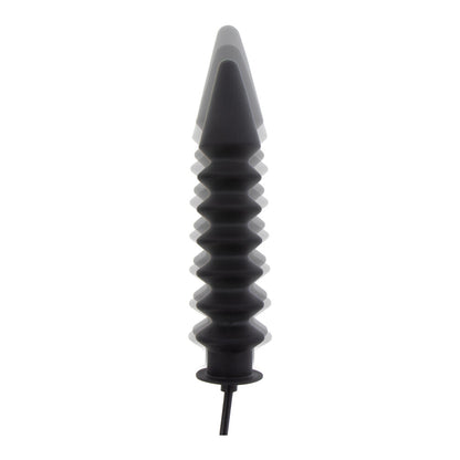 Hidden Desire Black Inflatable Ribbed Plug with Quick Release Valve