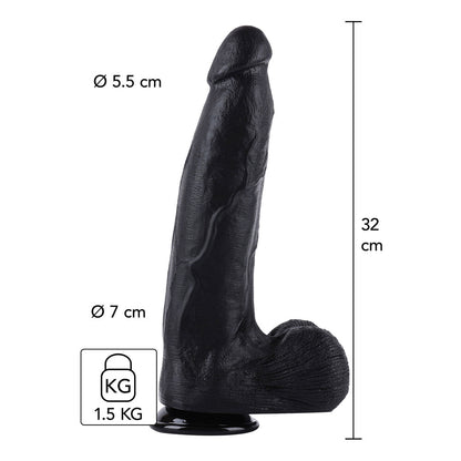 Hidden Desire Black Extreme Dildo XXL 12.5 Inch Pleasure