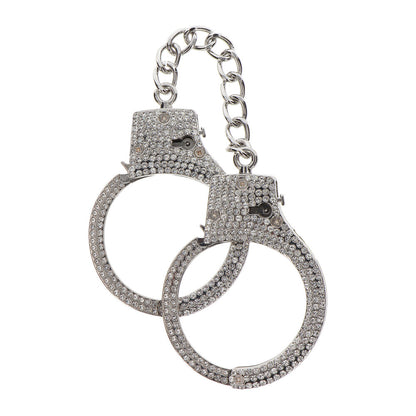 Taboom Silver Rhinestone-Studded Adjustable Diamond Wrist Cuffs