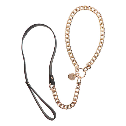 TABOOM Rose Gold Vegan Leather Collar and Leash Set