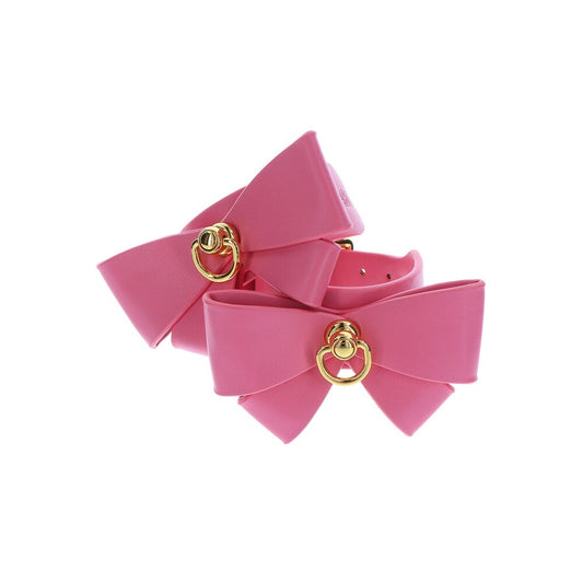 Taboom Pink Vegan Leather Malibu Wrist Cuffs with Bow