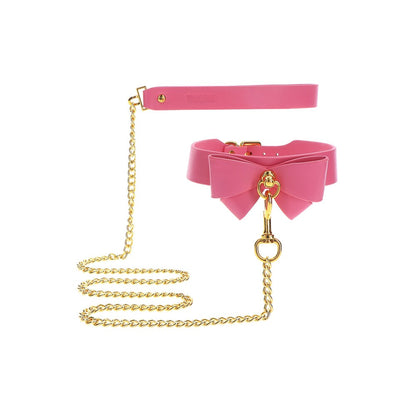 Taboom Pink Vegan Leather Bow Collar and Leash