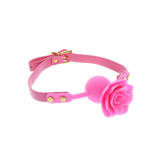Taboom Pink Rose Ball Gag with Adjustable Strap