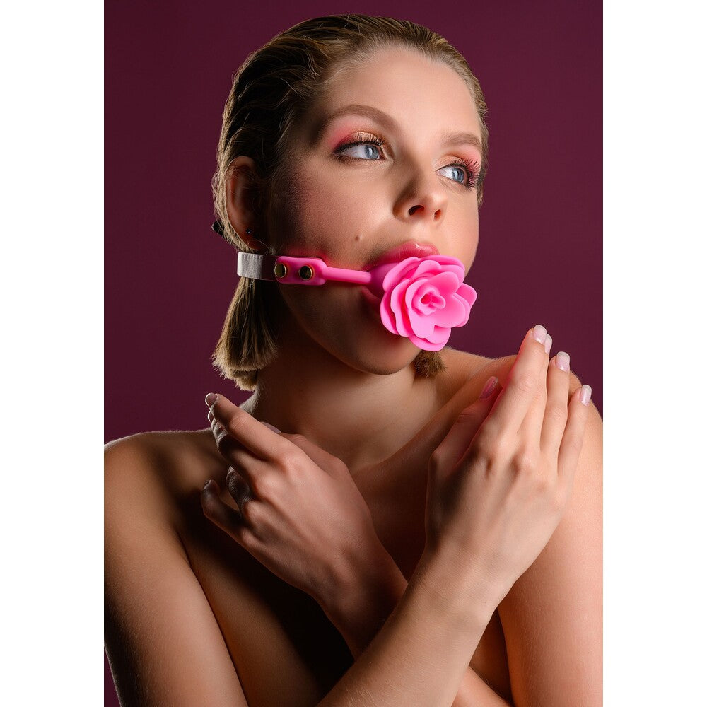 Taboom Pink Rose Ball Gag with Adjustable Strap