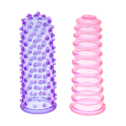 Lust Pink Ribbed and Purple Nubby Finger Sleeves