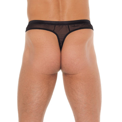 Premium Collection Black Mesh G-String for Men