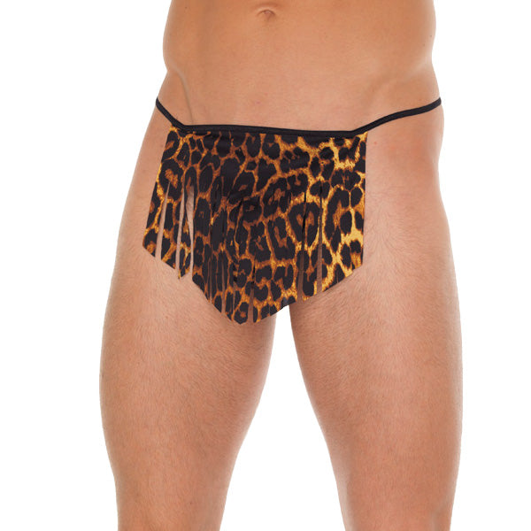 Rimba Black G-String with Leopard Print Loincloth