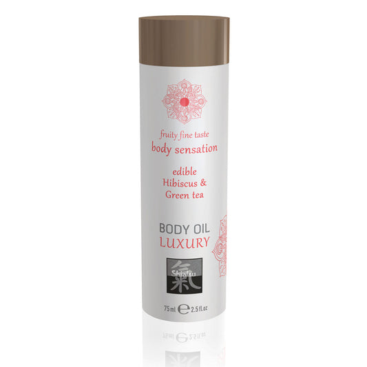 Shiatsu Edible Hibiscus Green Tea Body Oil 75ml Massage Oil