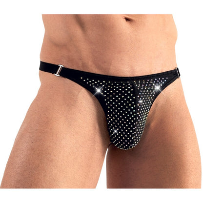 Svenjoyment Black String with Sparkly Rhinestones for Men