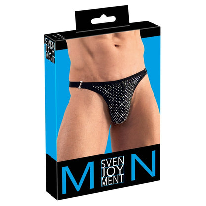 Svenjoyment Black String with Sparkly Rhinestones for Men