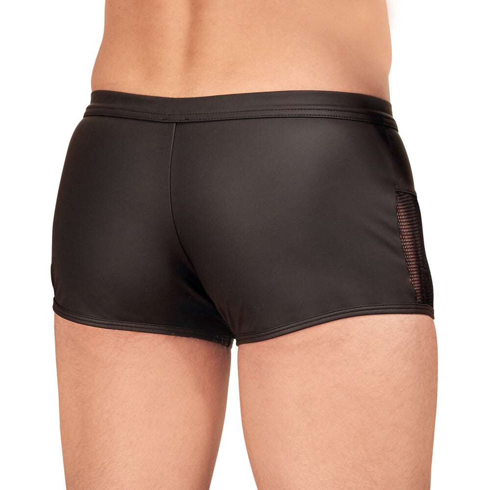 NEK Black Matte Look Stretch Pants with Zip Opening