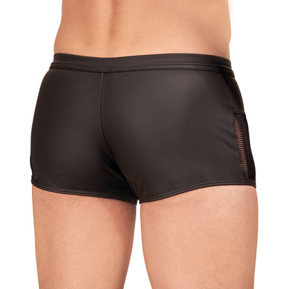 NEK Black Matte Look Stretch Pants with Zip Opening