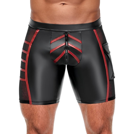 NEK Black Close-Fitting Shorts with Mesh Inserts and Pocket