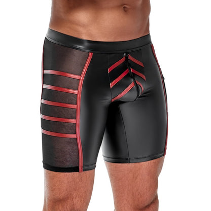 NEK Black Close-Fitting Shorts with Mesh Inserts and Pocket