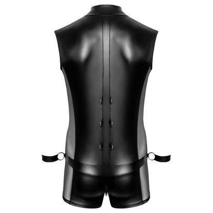 Svenjoyment Black Body Jumpsuit with Restraints and Cuffs