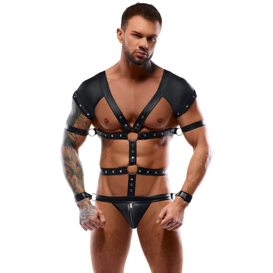 Svenjoyment Black Bondage Restraint Body with Harness
