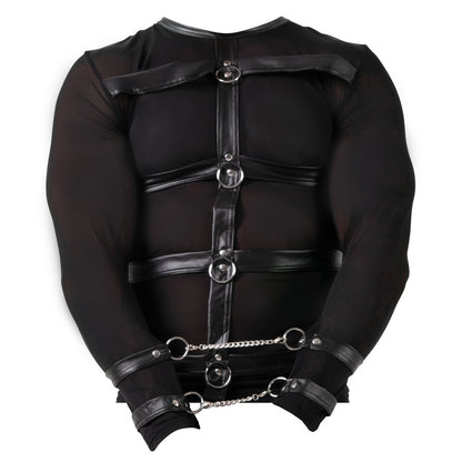 Svenjoyment Black Long Sleeved Top with Harness and Restraints
