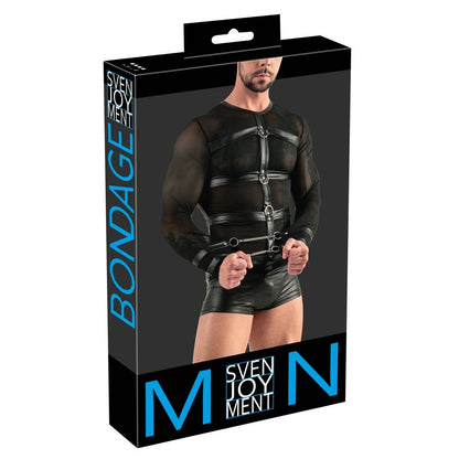 Svenjoyment Black Long Sleeved Top with Harness and Restraints