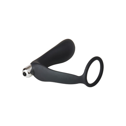Fantasstic Black Silicone Vibrating Anal Plug with Cockring