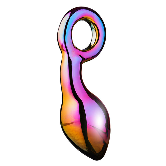 Glamour Glass Iridescent Chunky Ring Plug for Deep Stimulation