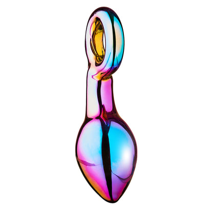 Glamour Glass Iridescent Chunky Ring Plug for Deep Stimulation