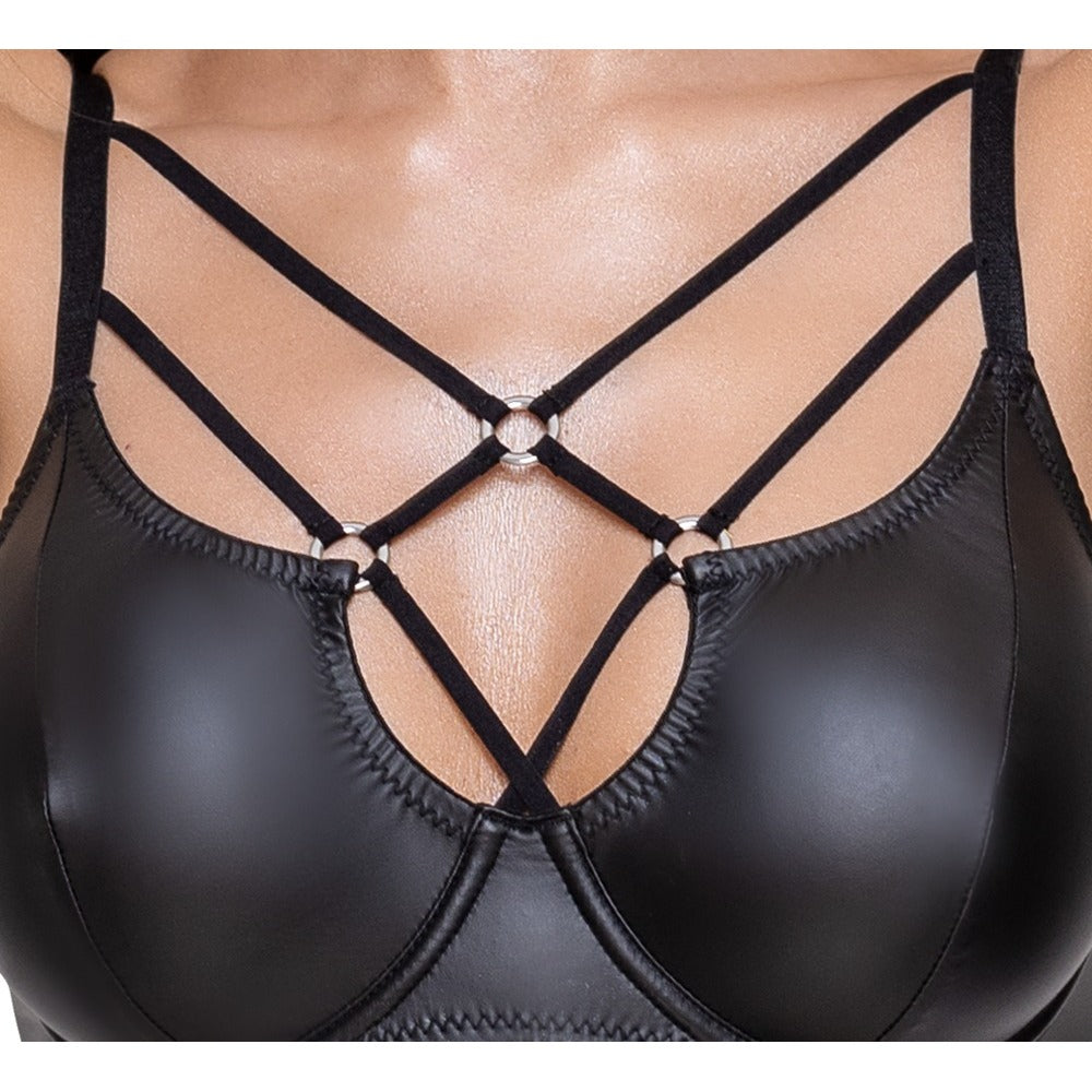 Cottelli Black Matte Bra Set with Adjustable Straps