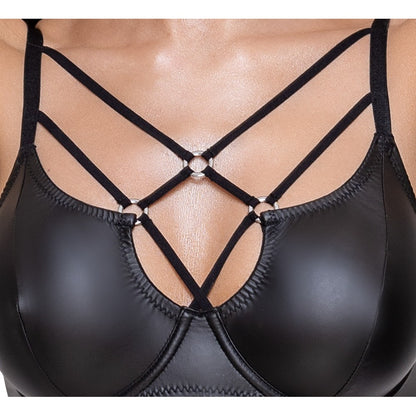 Cottelli Black Matte Bra Set with Adjustable Straps