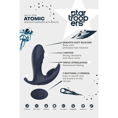 Startroopers Black Atomic Prostate Massager with Remote Control