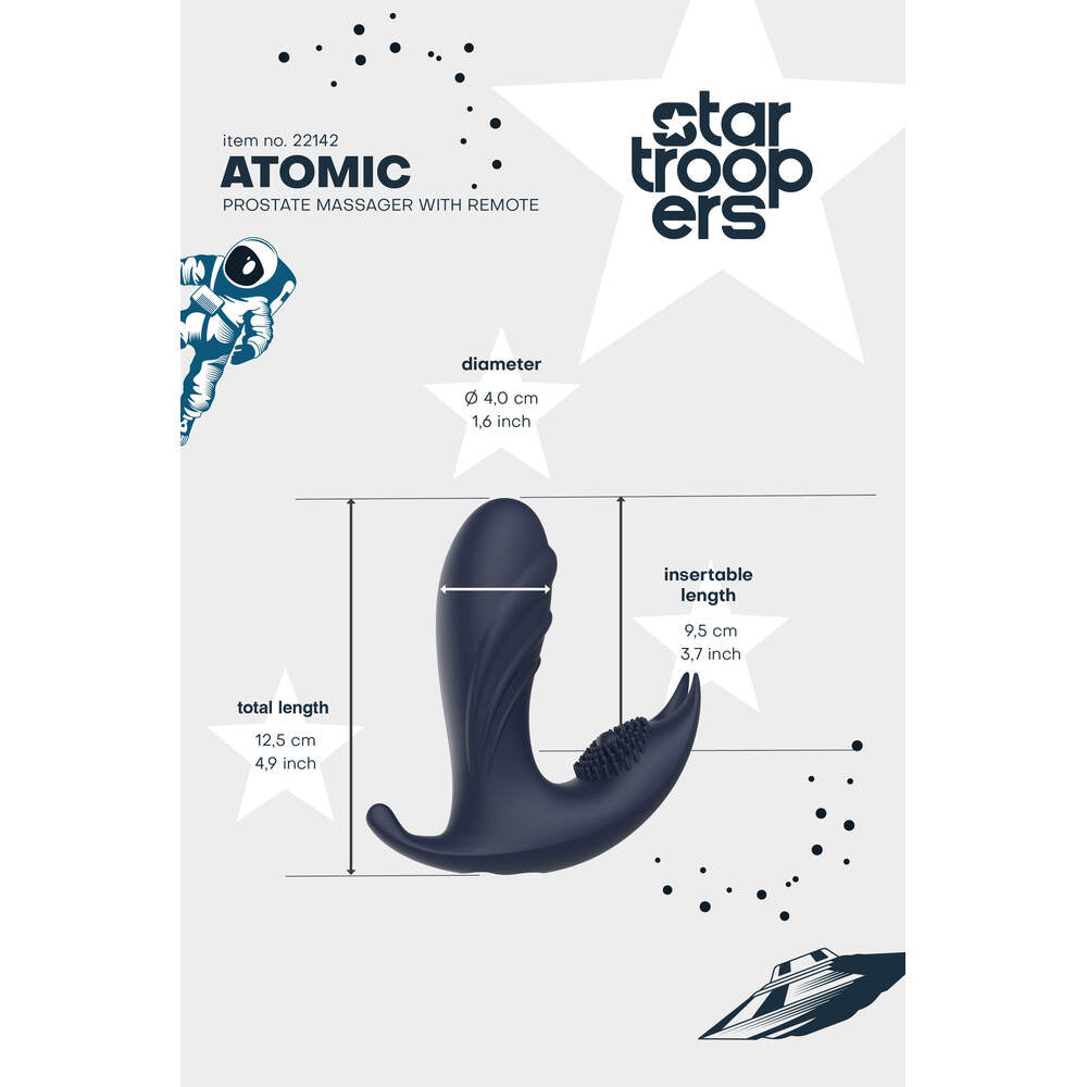 Startroopers Black Atomic Prostate Massager with Remote Control
