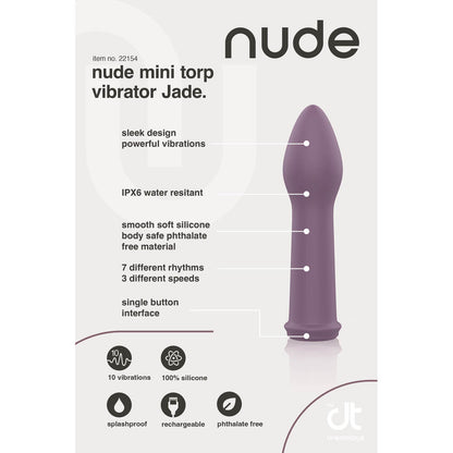 Nude Jade Green Mini Torpedo Vibrator with 10 Vibrations