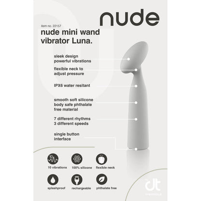 Nude Luna Pink Mini Wand Vibrator with 10 Vibrations