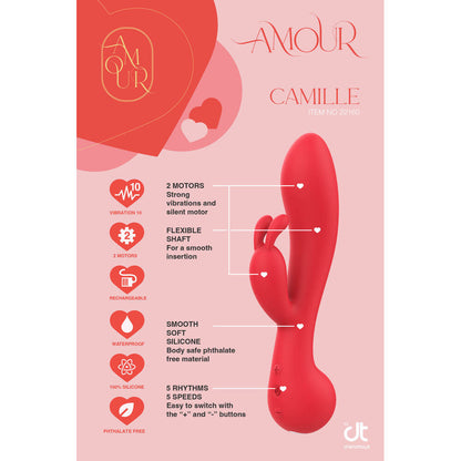 Dream Toys Amour Camille Rechargeable Rabbit Vibrator Features