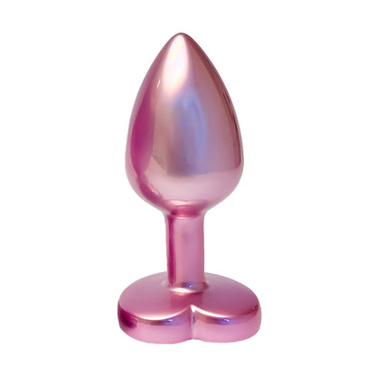 Gleaming Love Pink Pearlescent Heart Gem Small Butt Plug